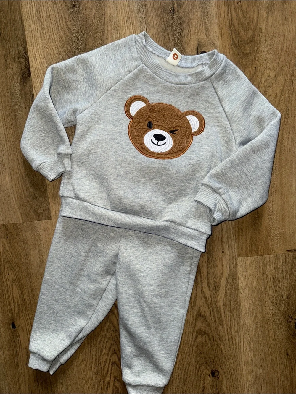 Toddler two piece teddy bear gray set